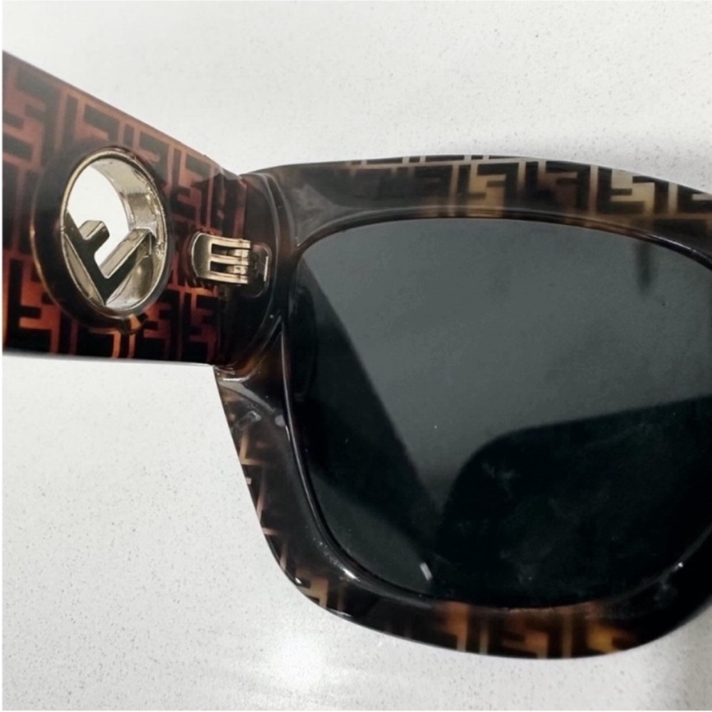 Fendi Women's Cat-Eye Sunglasses - Black and Brown - Picture 5 of 13